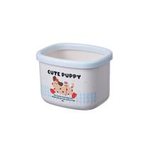 Mini lata de lixo de plástico com design fofo de cachorrinho para mesa