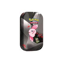 Mini Lata Pokemon Raio Preto e Fogo Branco De Axew e Alomomona