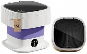 Mini Lavadora Portátil GZJ 15L - Lavagem Fácil e Prática (Roxa)