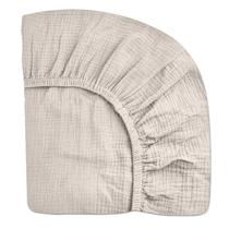 Mini lençol de berço, cartões de miado, 61 x 97 cm, algodão musselina, bege Mini lençol de berço, cartões de miado, 61 x 97 cm, algodão musselina, bege
