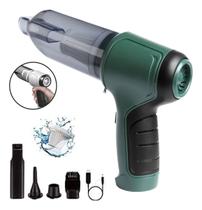 Mini Limpeza Eficiente: Soprador Aspirador 3 em 1 Veicular.