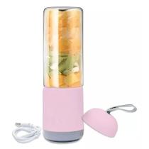 Mini Liquidificador 6 Laminas Portátil USB 330ml Com Jarra De Vidro Mixer (Rosa)