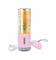 Mini Liquidificador Copo De Vidro Portátil - Rosa Maz-007 Mini Liquidificador Copo De Vidro Portátil - Rosa Maz-007