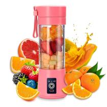 Mini Liquidificador Mixer Juice Garrafa Portátil USB Rosa - Utimix