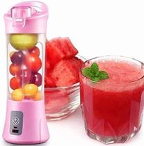 Mini Liquidificador Mixer Juice Usb Garrafa Portatil Coquete ROSA