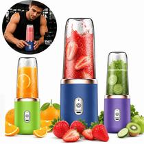 Mini Liquidificador Portátil 400ml Recarregável USB Sem Fio Para Shake Whey e Sucos Mini Liquidificador Portátil 400ml Recarregável USB Sem Fio Para Shake Whey e Sucos