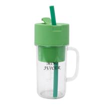 Mini Liquidificador Portátil 500ml Usb Com Canudo Verde