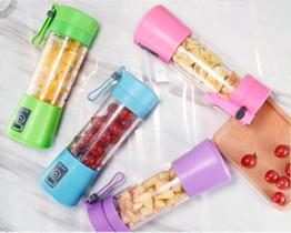 Mini Liquidificador Portátil Recarregável 6 Lâminas Azul Mini Liquidificador Portátil Recarregável 6 Lâminas Azul