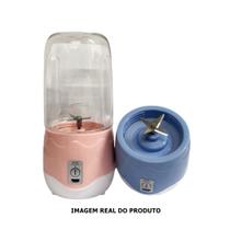 Mini Liquidificador Portátil Recarregável Com Copo Mixer Juice Suco Cor:rosa e branco - Utimix