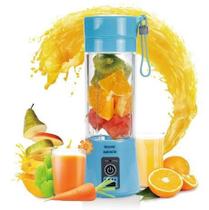 Mini Liquidificador Portátil Recarregável Pratico 6 Lâminas Azul Mini Liquidificador Portátil Recarregável Pratico 6 Lâminas Azul