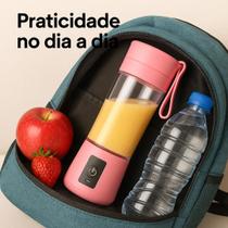 Mini Liquidificador Portátil Recarregável Sucos Frutas Vitaminas Cozinha Casa Lâminas De Aço USB Mini Liquidificador Portátil Recarregável Sucos Frutas Vitaminas Cozinha Casa Lâminas De Aço USB