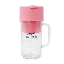Mini Liquidificador Portátil Shake Suco Juice Cup Caneca Cabo Usb Rosa