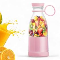 Mini Liquidificador USB Portátil Recarregável Fresh Juice 380ml com 6 Lâminas Aço Inox - Rosa Mini Liquidificador USB Portátil Recarregável Fresh Juice 380ml com 6 Lâminas Aço Inox - Rosa