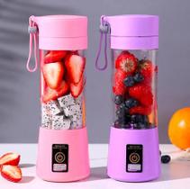 Mini Liquidificador USB Recarregável Rosa para Frutas