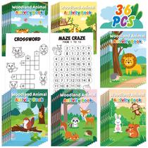 Mini livros de atividades Sinmoe Woodland Animals Kids DIY 36 unidades
