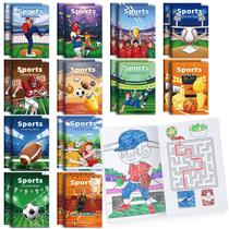 Mini livros de colorir esportivos BenLouis, 24 unidades para crianças e meninos