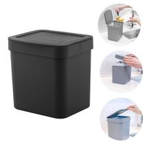 Mini Lixeira Cesto De Lixo Com Tampa Para Pia Bancada Área Gourmet Balcão 2,5L OU Trium Moderna Compacta
