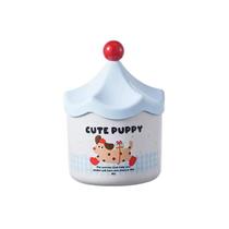 Mini lixeira Cute Puppy Desktop Bin com tampa de 14,5 x 20 cm PP Mini lixeira Cute Puppy Desktop Bin com tampa de 14,5 x 20 cm PP