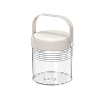Mini lixeira de mesa branca cremosa com alça de 2,4 L