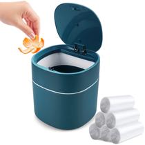 Mini lixeira de mesa Business King com tampa de 2 litros com 180 sacos de lixo