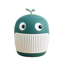 Mini lixeira de mesa com design fofo de baleia com tampa de 160 g Mini lixeira de mesa com design fofo de baleia com tampa de 160 g