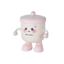 Mini lixeira de mesa fofa com tampa para escritório e quarto Mini lixeira de mesa fofa com tampa para escritório e quarto