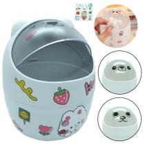 Mini Lixeira de mesa Kawaii Multiuso Papelaria Fofa Escritório