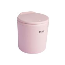 Mini lixeira de mesa tipo prensa com tampa 14,5 x 16,4 cm rosa