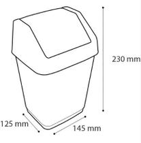 Mini Lixeira para Mesa Escritório Basculada 2L Arqplast