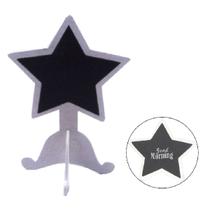 Mini Lousa Porta Recado Em Estrela Madeira MDF Decorativo