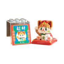 Mini Lucky Cat Fortune Micro Modelo Bloco De Construção Desenho Animado Diamante Animais De