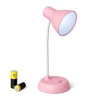 Mini Luminária Abajur De Led À Pilha Com Cabo Regulável ROSA