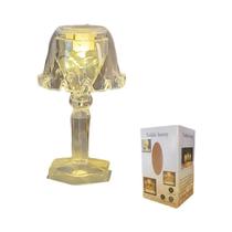 Mini Luminária De Mesa De Cristal Com Bateria E Mudança De Cor LED Luz Noturna Para Quarto, Jantar,