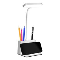 Mini Luminária De Mesa Flexível 3 Cor Led Abajur Sem Fio Com Porta Caneta E Celular