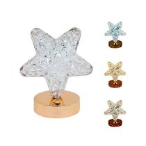 Mini Luminária Led De Mesa Usb Estrela Touch 03 Modos De Luz