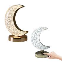 Mini Luminária Led De Mesa Usb Lua De Cristal Touch 03 Modos Mini Luminária Led De Mesa Usb Lua De Cristal Touch 03 Modos