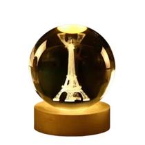Mini Luminária Led Globo De Vidro 3d Abajur Quarto Infantil