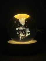 Mini Luminária Led Globo De Vidro Maciço Enfeite Decorativo 3D - Fwb