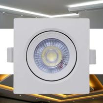 Mini Luminária Led Spot Smd Quadrado 3W Branco Teto Facho
