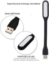 Mini Luminaria Led USB Preta/Branco - Luminaria Flexivel