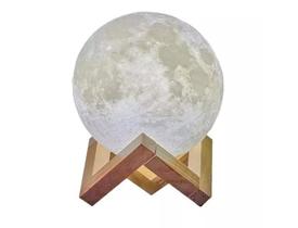 Mini Luminária Lua Cheia 3D 15 cm USB Colorida Mini Luminária Lua Cheia 3D 15 cm USB Colorida