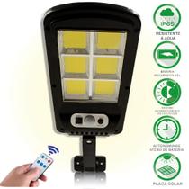 Mini Luminária Poste Rua Parede Solar Sensor 128 cob Com Controle