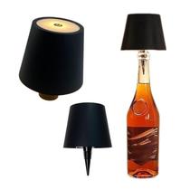 Mini Luminária Preta Touch Led Mesa ou Encaixar em Garrafas