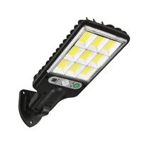 Mini Luminária Solar Poste Rua Parede Refletor 108 Cob Sensor Preto