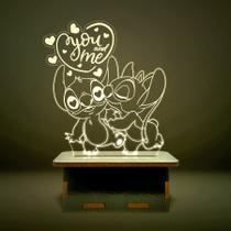 Mini Luminária Stitch e Angel - Amor, Dia dos Namorados - ShopC
