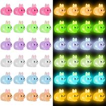 Mini Luminous Rabbit HEQU 48 unidades de resina para artesanato e decoração de jardim Mini Luminous Rabbit HEQU 48 unidades de resina para artesanato e decoração de jardim