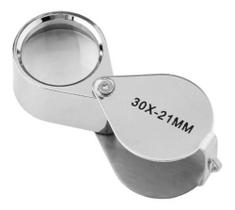 Mini Lupa 30x21mm Inox Relojoeiro Joalheiro Gota De Mão Mini Lupa 30x21mm Inox Relojoeiro Joalheiro Gota De Mão