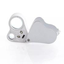 Mini Lupa Dupla Aumento Para Joias Led 40x25mm 9888 Mini Lupa Dupla Aumento Para Joias Led 40x25mm 9888