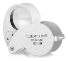 Mini Lupa Mão Led Zoom 40x25mm Joalheiro Pratico Gota De Mã