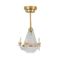 Mini Lustre Em Escala 1/12 Com 5 Velas LED Decorativas, Luminária De Teto Mini Para Casa De Bonecas